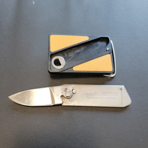 VINTAGE GERBER TOUCHE BELT BUCKLE COMPLETE - Picture 3 of 7